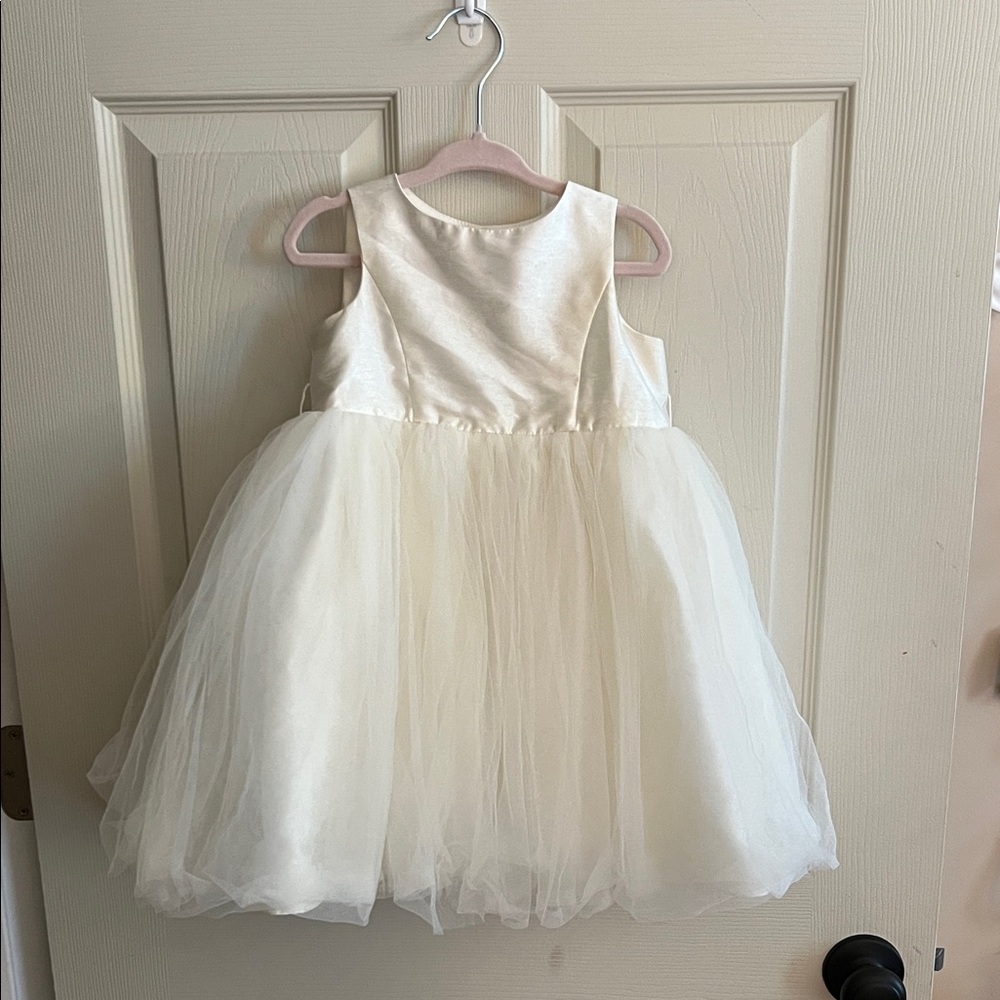 David's Bridal Cream Kids Formal Dress
